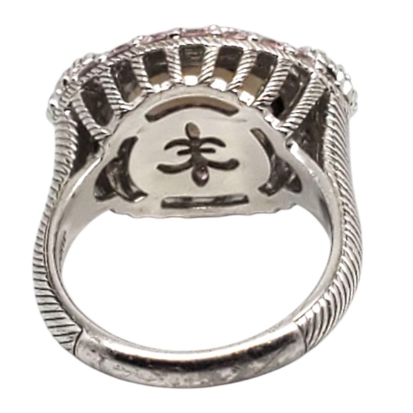 Judith Ripka Sterling Silver Smoky Quartz Pink CZ Ring Size 7 #21077 - Picture 4 of 9
